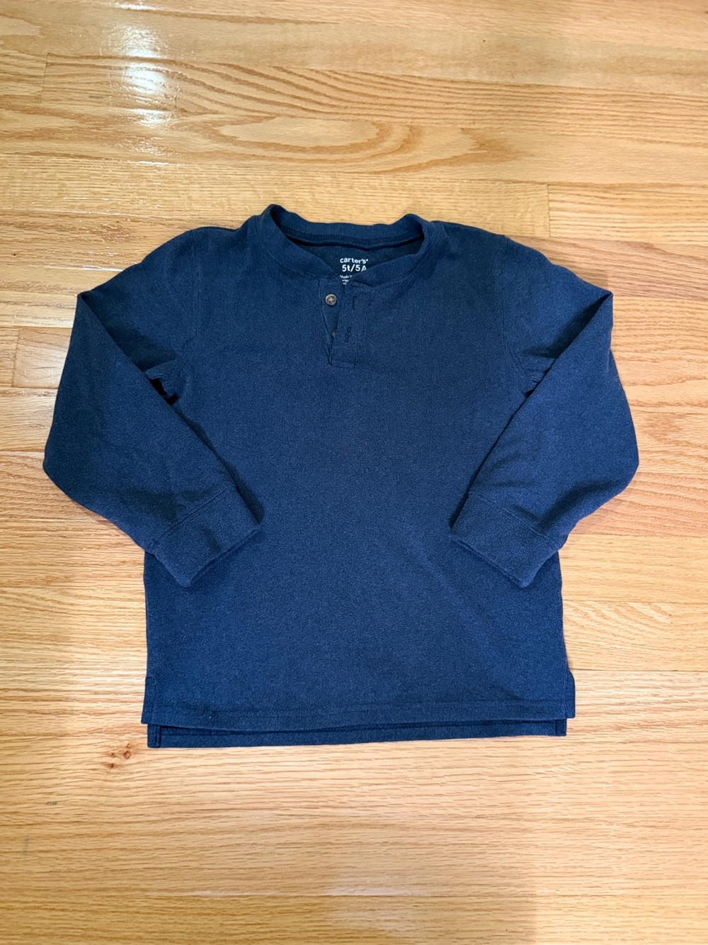 Navy Blue Long Sleeve Henley Shirt